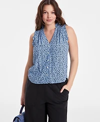 On 34th Women's Ruffled V-Neck Sleeveless Top, Exclusively at Macy's