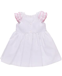 Bonnie Baby Girls Smocked Flutter Sleeved Woven Check Dress