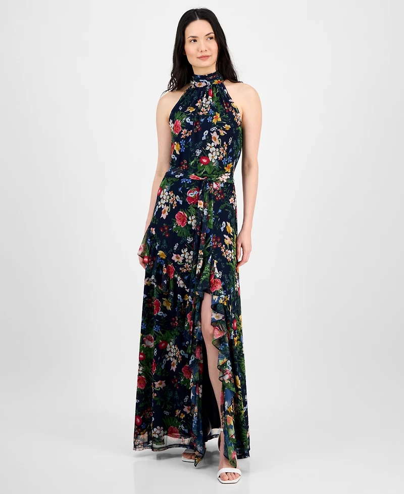 Anne Klein Women's Floral-Print Ruffled Maxi Dress