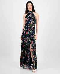 Anne Klein Women's Floral-Print Ruffled Maxi Dress