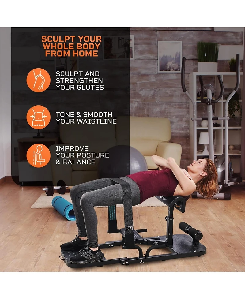 LifePro GluteBlast Hip Thrust Machine – Premium Home Gym Glute & Squat Bench with Resistance Bands