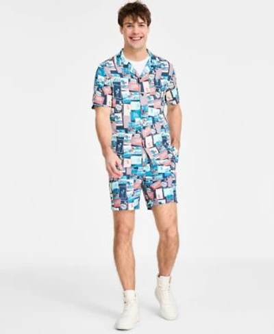 Original Penguin Mens Graphic Crewneck T Shirt Printed Camp Shirt Volley Shorts