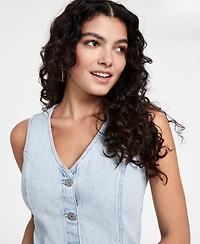 Levi's Women's Vianna Denim Button-Front Vest Dress