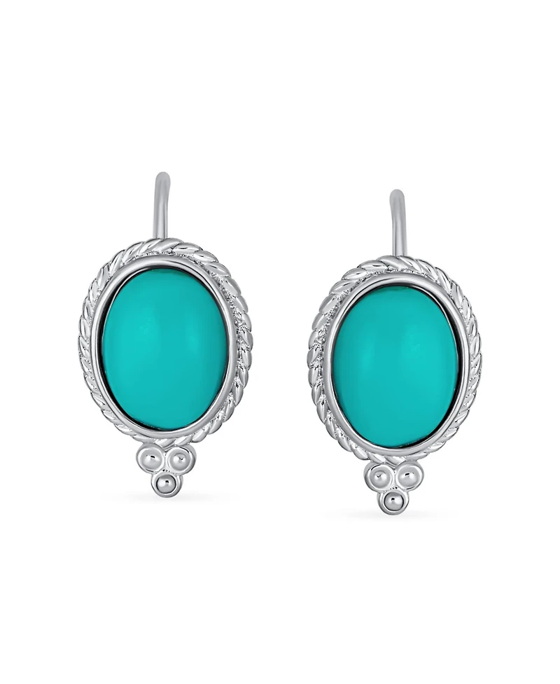 Bling Jewelry Oval Drop Earrings Gold Plated Sterling Silver
