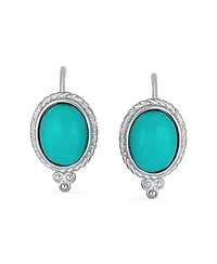 Bling Jewelry Oval Drop Earrings Gold Plated Sterling Silver