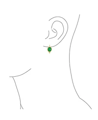 Bling Jewelry Oval Drop Earrings Gold Plated Sterling Silver