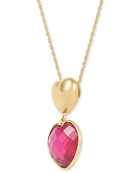 Ruby Heart Pendant Necklace (12-1/10 ct. t.w.) in 24k Gold-Plated Sterling Silver, 16" + 2" extender