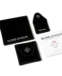 Bling Jewelry Classic Oval Cz Hoop Earrings Black Rose Gold Sterling Silver .60 Inch