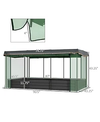 Outsunny Galvanized Raised Garden Bed with Crop Cage & Shade Cloth