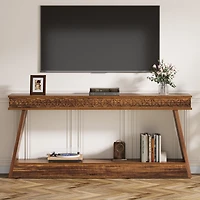 Tribesigns Farmhouse Entryway Table, 70.87-Inch Console Table with Storage, Wood Sofa Behind The Couch, Industrial Hallway Accent