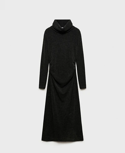 Mango Women's Draped Roll Neck Dress