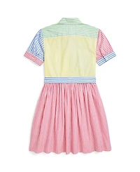 Polo Ralph Lauren Big Girls Striped Cotton Fun Shirtdress