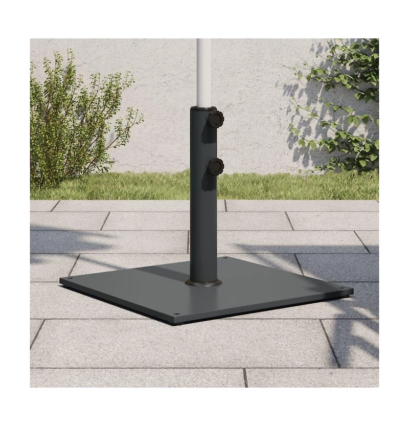 vidaXL Umbrella Base Dark Grey Steel, Iron Medium Heavy Weight Endurance