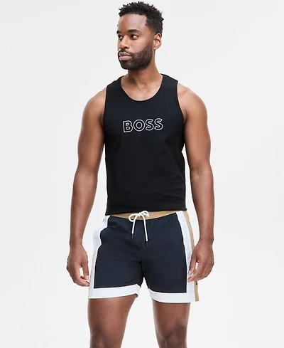 Boss by Hugo Men's Colorblocked Drawstring 5" Swim Shorts