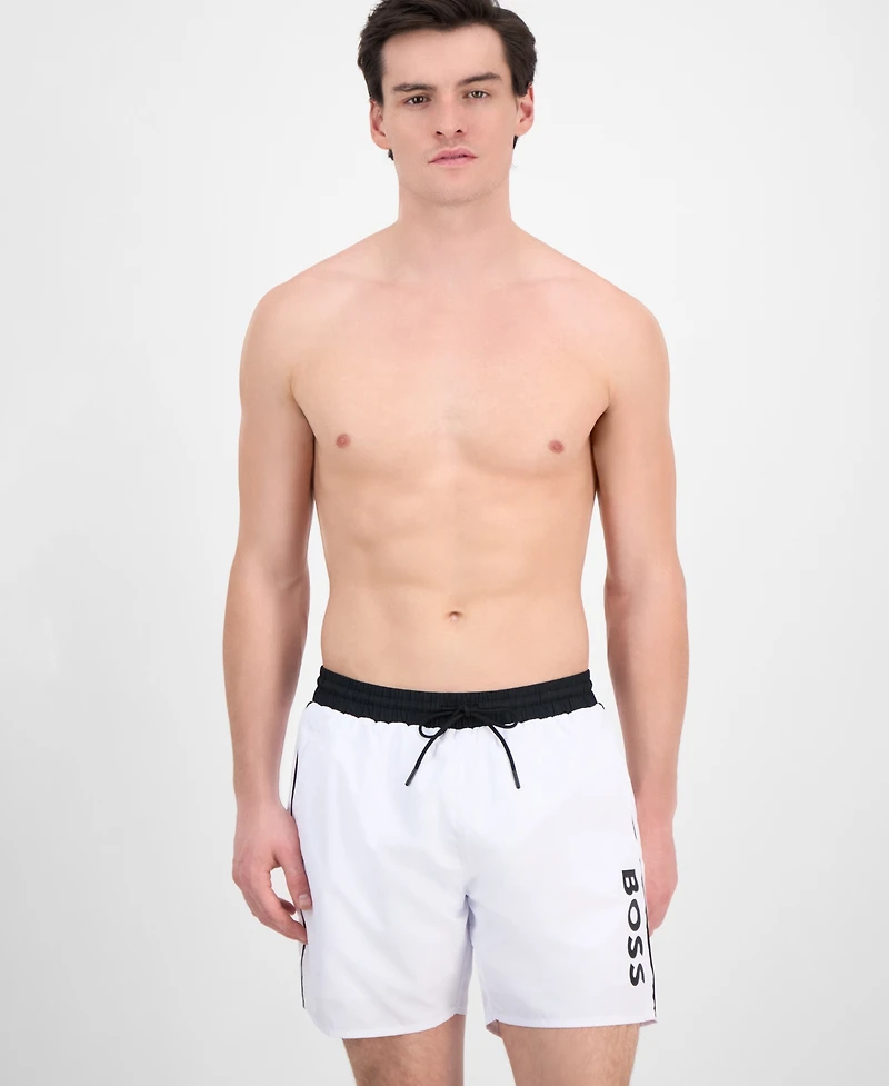 Boss by Hugo Men's Logo 6" Swim Trunks, Created for Macy's