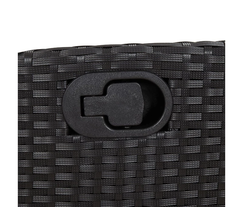 Reclining Patio Chair with Footrest Black Poly Rattan