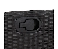 Reclining Patio Chair with Footrest Black Poly Rattan