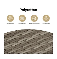 Reclining Patio Chairs 2 pcs with Footrest Gray Poly Rattan