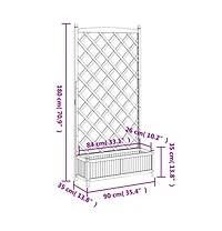Planter with Trellis Black Solid Wood Fir