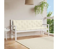 Garden Bench Cushion Cream White 70.9"x(19.7"+19.7")x2.8" Oxford Fabric