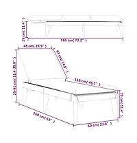 Sun Lounger with Cushion White 73.2"x23.6"x11.4" Pp