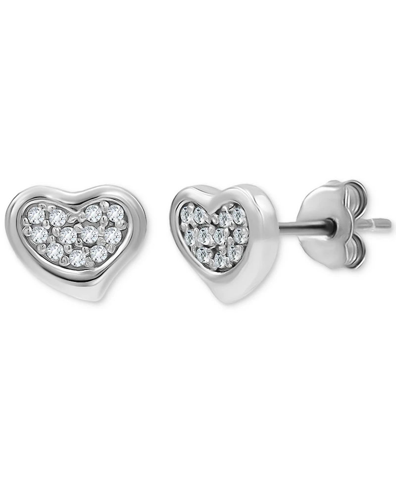 Giani Bernini Cubic Zirconia Cluster Heart Stud Earrings in 18k Gold-Plated Sterling Silver, Exclusively at Macy's (Also Available in Sterling Silver)