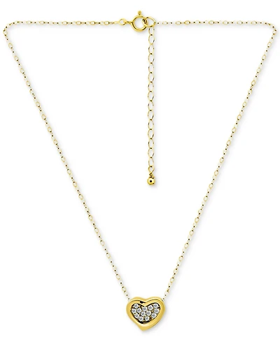 Giani Bernini Cubic Zirconia Cluster Heart Pendant Necklace Sterling Silver, 16" + 2" extender, Exclusively at Macy's
