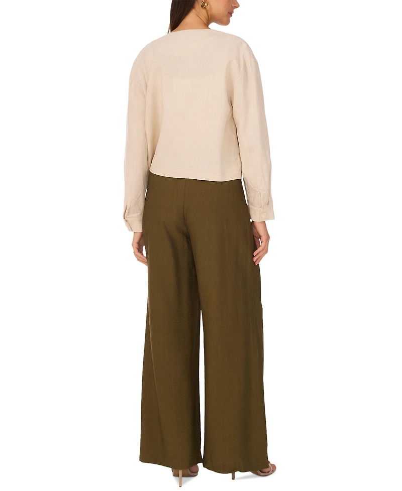 Vince Camuto Women's Linen-Blend Cropped Jacket