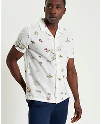 Ben Sherman Men's Brighton To Amalfi Print Short Sleeve Shirt