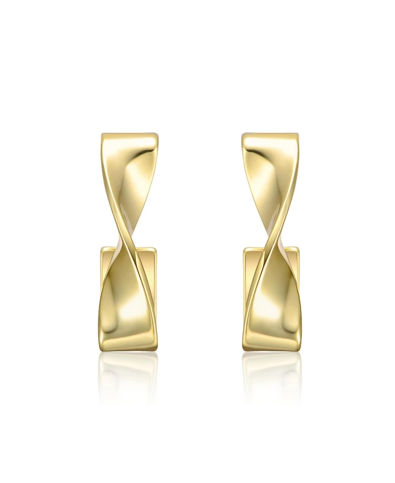 Semi-Hoop Earrings White Gold Plated or 14K