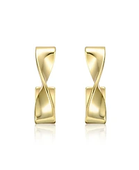 Semi-Hoop Earrings White Gold Plated or 14K