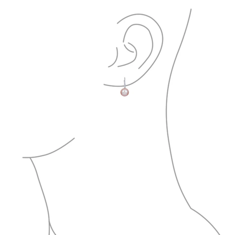 Bling Jewelry Simple Iridescent Peacock Freshwater Cultured Pearl Round Drop Ball Earrings Sterling Silver