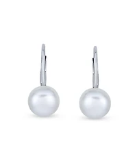 Bling Jewelry Simple Iridescent Peacock Freshwater Cultured Pearl Round Drop Ball Earrings Sterling Silver