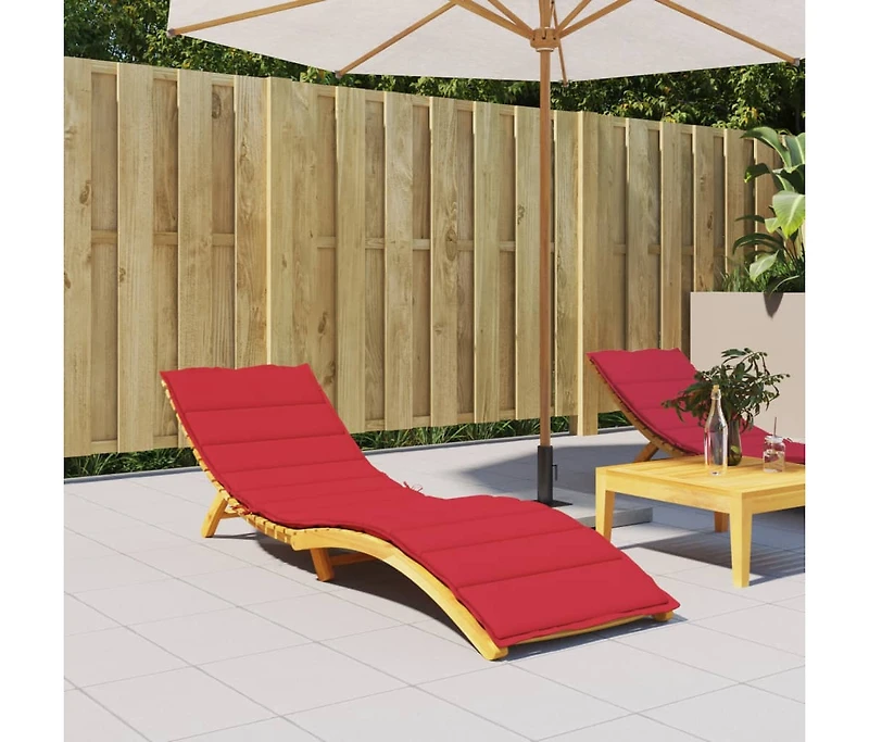 vidaXL Sun Lounger Cushion Red 78.7"x27.6"x1.2" Oxford Fabric