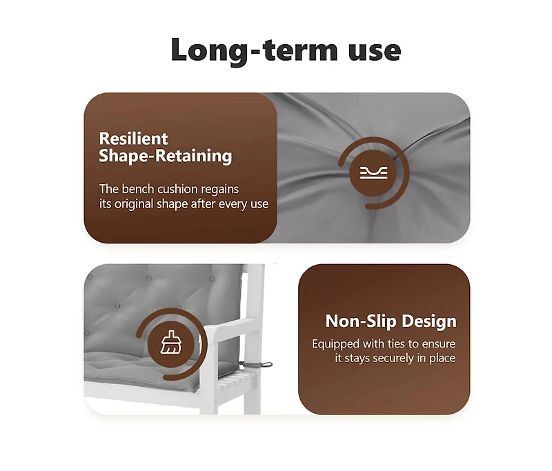 Garden Bench Cushion 59.1"x(19.7"+19.7")x2.8" Oxford Fabric