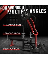 Mikolo Chest Press Machine, 1050LBS Bench Press Machine with Independent Converging Arms, Adjustable Flat Incline Bench for Chest, Ab Workouts, Should