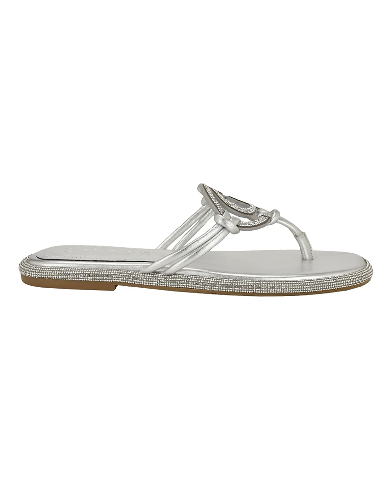 Guess Women's Saima G Cutout Rhinestone Flat Sandals