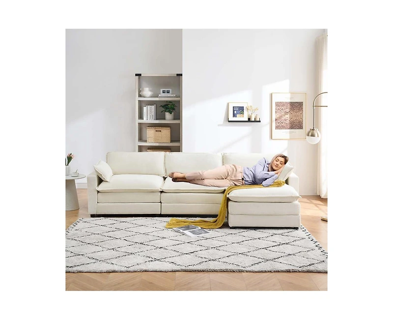 gaomon Heinen 113.39" Velvet Sofa