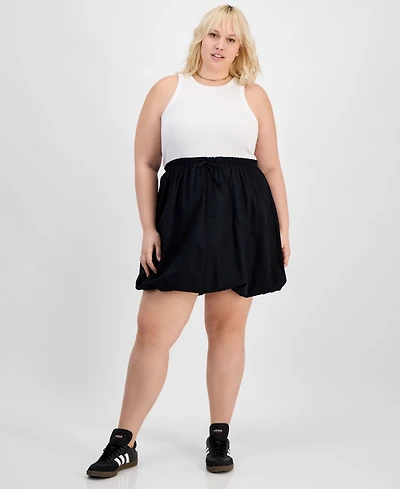 Derek Heart Trendy Plus Size Colorblocked Bubble-Hem Dress