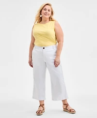 Style & Co Plus Wide-Leg Cropped Pants, Exclusively at Macy's
