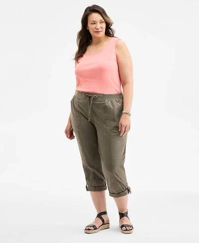 Style & Co Plus D-Ring Cuffed Capri Pants, Exclusively at Macy's