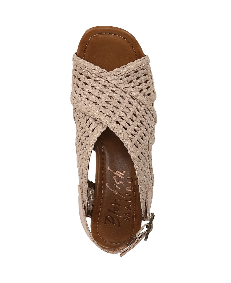 Blowfish Malibu Women's Andrea Square Peep Toe Slingback Wedge Sandals