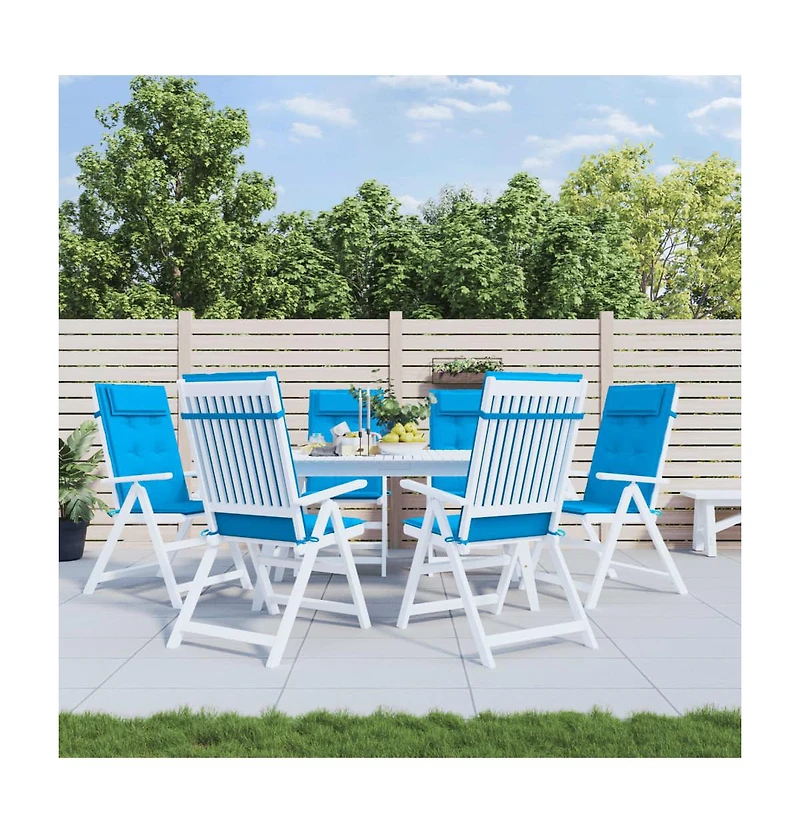 vidaXL Highback Chair Cushions 6 pcs Light Blue Oxford Fabric