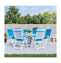 vidaXL Highback Chair Cushions 6 pcs Light Blue Oxford Fabric