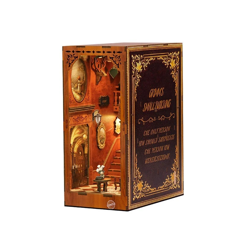 Hansilk Diy Book Nook Kit - Diy Miniature House Kit Dollhouse Booknook Tiny House Decor 3D Wooden Puzzle, Bookshelf Decor, Gifts (The Green Lodge
