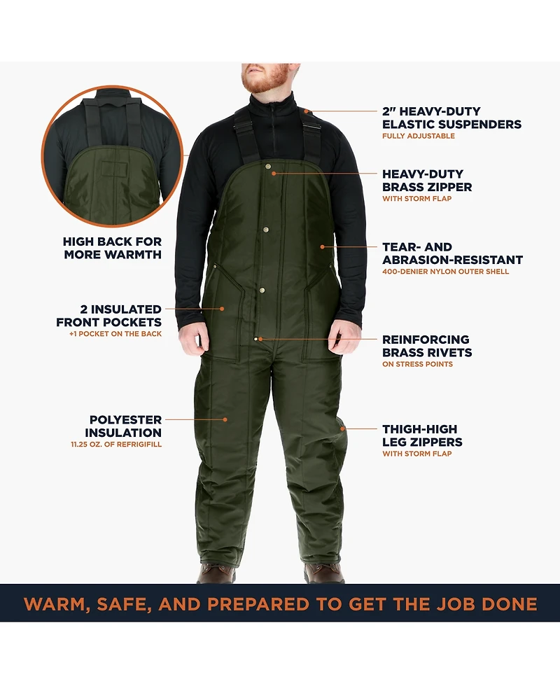 RefrigiWear Big & Tall Men s Iron-Tuff Insulated Bib Overalls -50°F Cold Protection, Durable Workwear