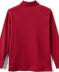 Lands' End Girls School Uniform Long Sleeve Interlock Polo Shirt