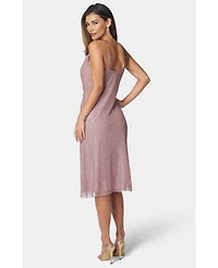 Bebe Women's Pleat Cowl Midi Dress