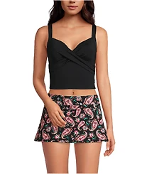 Lands' End Women's Long Torso V-Neck Wrap Midkini Top