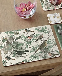 CounterArt Honeybloom Birds Hardboard Cork Placemats, Set of 4